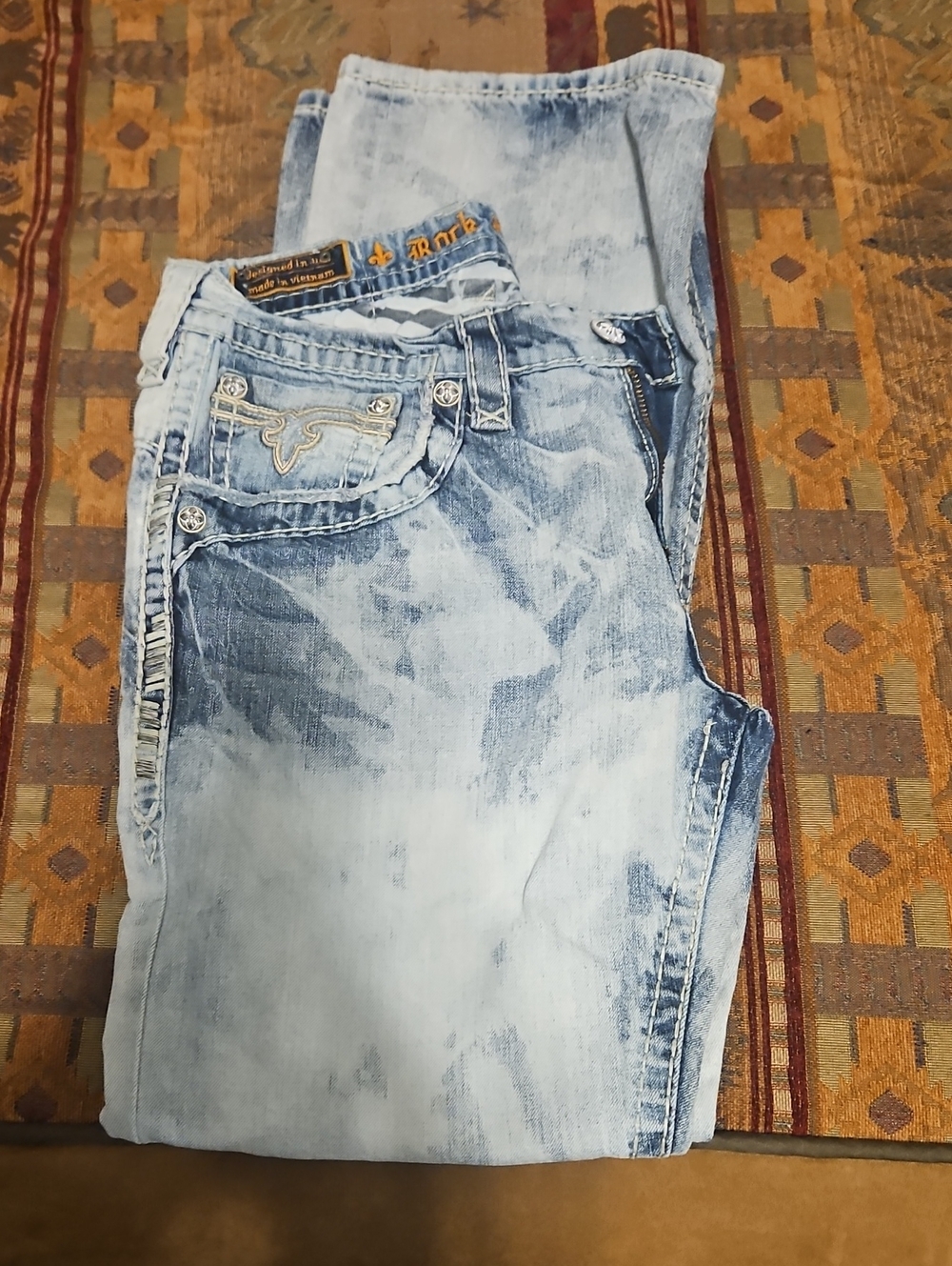 Rock Revival Light Wash Distressed Skinny Jeans
